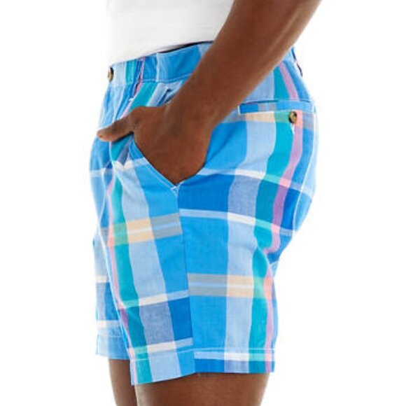 Men's Madras shorts, 7" inseam, size 34' waist crown & ivy - Picture 3 of 6